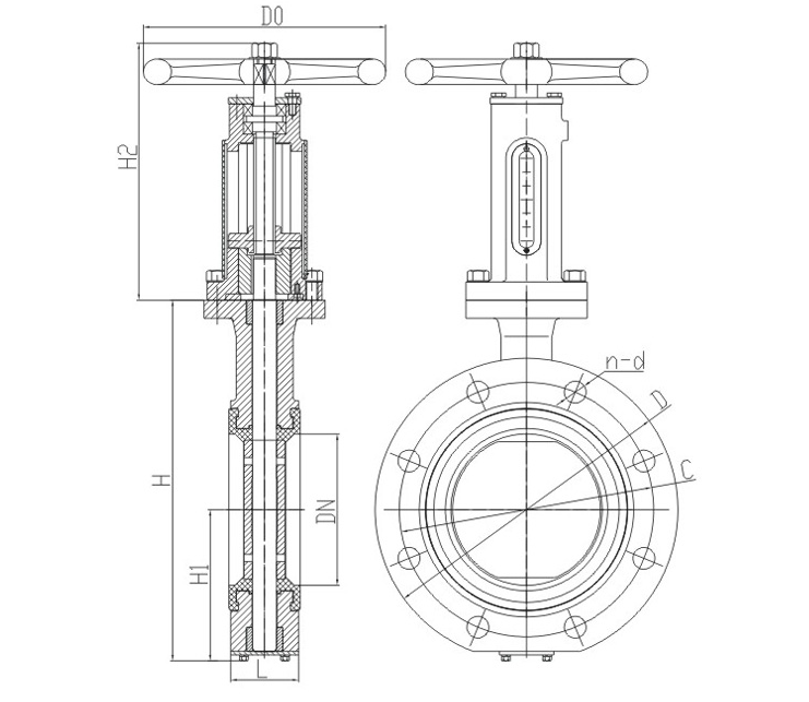 船用螺旋法兰式蝶阀GB/T3036-94(图1) 船用螺旋法兰式蝶阀